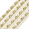 Brass Rhinestone Strass Chains, with ABS Plastic Imitation Pearl, Rhinestone Cup Chain, Grade A, Raw(Unplated), Jonquil, 2x2mm, 4000pcs rhinestone/bundle, about 32.8 Feet(10m)/bundle