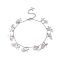 Natural Amethyst Chips & Dragonfly Charms Anklet, 304 Stainless Steel Jewelry for Women, 9~9-1/8 inch(22.8~23cm)