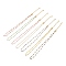 304 Stainless Steel Link Chain Necklaces, with Enamel and Lobster Claw Clasps, Golden, Mixed Color, 15.75 inch(40cm)