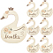 CRASPIRE 1 Set Wooden Baby Closet Divider, Hanging Organizer Signs, Swan, 180x127x2.5mm, Inner Diameter: 41.5mm, 7pcs/set