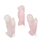 Natural Rose Quartz Display Decorations, Angel Decor Healing Stones, Energy Reiki Gifts for Women Men, Angel, 19x31~36x48~51mm