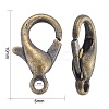 Antique Bronze Tone Zinc Alloy Lobster Claw Clasps X-E103-NFAB-4