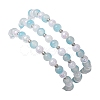 3Pcs 3 Styles Round Acrylic & Glass Beaded Stretch Bracelet Sets BJEW-JB10730-01-5