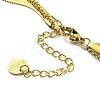 Ion Plating(IP) 304 Stainless Steel Herringbone Chains Double Layer Necklace NJEW-H013-01G-3