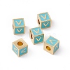 Rack Plating Brass Enamel Beads KK-B060-04G-06V-3