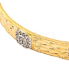 Textured Rack Plating Brass Micro Pave Cubic Zirconia Cuff Bracelets for Women BJEW-M040-19G-2