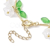 Flower Glass & Acrylic Charm Bracelets BJEW-JB10442-4