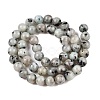 Natural Sesame Jasper/Kiwi Jasper Bead Strands G-R345-8mm-36-3