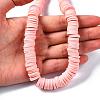 Flat Round Handmade Polymer Clay Beads CLAY-R067-12mm-18-7