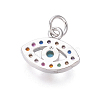 Brass Micro Pave Cubic Zirconia Charms ZIRC-I032-70P-2