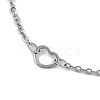 Anti-Tarnish 304 Stainless Steel Heart Link Chains Anklets High Polished AJEW-A057-09B-P-2