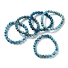 Natural Apatite Round Round Beaded Stretch Bracelets BJEW-G697-01A-7