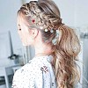 24Pcs 6 Colors Brass Glass Dreadlocks Beads OHAR-AB00011-6