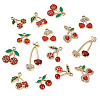 16Pcs 8 Styles Cherry Alloy Pendants FIND-TA0008-78-3