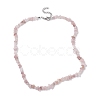 Natural Rose Quartz Chip Beaded Necklace NJEW-JN04615-03-4