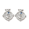 Brass Micro Pave Clear Cubic Zirconia Pendants KK-G481-07P-1