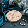 Flat Round 6-Slot Wood Ring Display Stands RDIS-WH0002-22-4