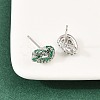 knot Brass Micro Pave Cubic Zirconia Stud Earrings EJEW-C174-01P-4