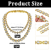 2Pcs 2 Styles Zinc Alloy Pave Square/Heart Clear Glass Tennis Necklaces for Womem NJEW-SP0001-08G-2