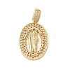 Rack Plating Brass Micro Pave Clear Cubic Zirconia Pendants KK-C067-09G-02-1