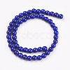 1 Strand Dyed Medium Blue Round Synthetic Turquoise Beads Strands X-TURQ-G106-6mm-02N-2