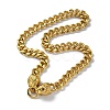 Ion Plating(IP) 304 Stainless Steel Cuban Link Chain Necklaces NJEW-P288-18G-1