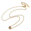 304 Stainless Steel Crystal Rhinestone Pendant Cable Chain Necklaces for Women NJEW-C062-01G-G-4