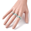 4Pcs 4 Style Glass Seed Beaded Stretch Finger Rings RJEW-JR00661-01-4
