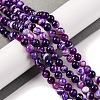 Natural Striped Agate/Banded Agate Beads Strands G-H037-A02-03-2