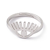 Non-Tarnish 201 Stainless Steel Evil Eye Adjustable Ring for Women RJEW-K238-13P-1