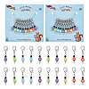 Acrylic & Glass Beaded Number Pendant Locking Stitch Markers HJEW-PH01871-1