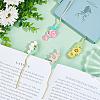 4Pcs 4 Styles Alloy Enamel Bookmarks AJEW-SC0002-91-4