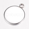 Tarnish Resistant 304 Stainless Steel Pendant Cabochon Settings STAS-P100-16P-3