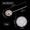 Alloy Rhinestone Flower Long Pins FIND-WH0111-322-2