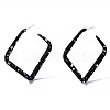 Spray Painted CCB Plastic Stud Earrings EJEW-Q020-001B-3