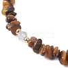 Natural Tiger Eye Chip & Glass Beaded Anklets AJEW-AN00682-06-3