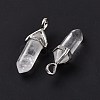 Natural Quartz Crystal Pointed Pendants G-K329-53P-4