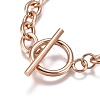 Unisex 304 Stainless Steel Cable Chain Bracelets X-BJEW-P245-39RG-2