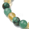 8mm Round Natural African Turquoise(Jasper) & Green Aventurine BJEW-JB10625-01-4