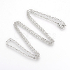 Brass Cable Chains Necklaces X-MAK-R019-P-1
