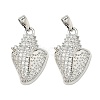 Brass Micro Pave Clear Cubic Zirconia Pendants KK-B139-06P-1
