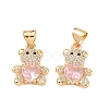 Brass Micro Pave Cubic Zirconia Charms KK-K351-69G-06-1