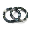Column Natural Moss AgateBeads Stretch Bracelets for Women Men BJEW-A148-01A-28-4