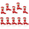5Pcs Boot Baking Paint Glass Enamel  Beads LAMP-TADJ0001-08B-2