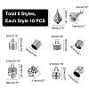 50Pcs 5 Style Tibetan Style Alloy Cord Ends TIBEP-PH0001-25-3