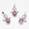 Natural Amethyst Pendants G-G651-A11-1