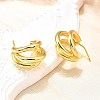 Brass Half Hoop Earrings LS-EJEW-A056-09G-1