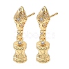 Brass Pave Cubic Zirconia Stud Earring Findings KK-C172-08G-1
