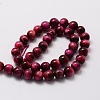 Natural Tiger Eye(Dyed & Heated) Round Beads Strands G-E329-12mm-40D-2