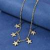 Brass Micro Pave Clear Cubic Zirconia Starfish Pendant Necklaces NJEW-B157-06G-3